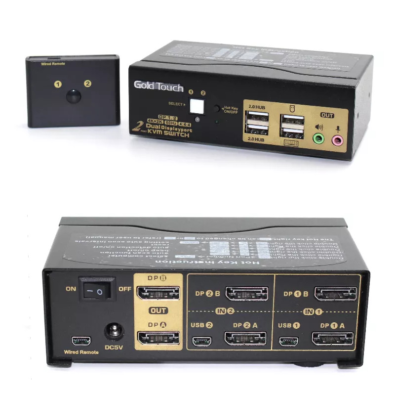 Gold Touch - KVM-DP-2-2 - התמונה להמחשה בלבד